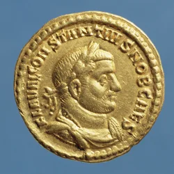 Aureus (Vorderseite) von Constantius I (Chlorus) Caesar (294-305) Augustus (305-306) Inschrift: FLA VAL CONSTANTIVS NOB CAES